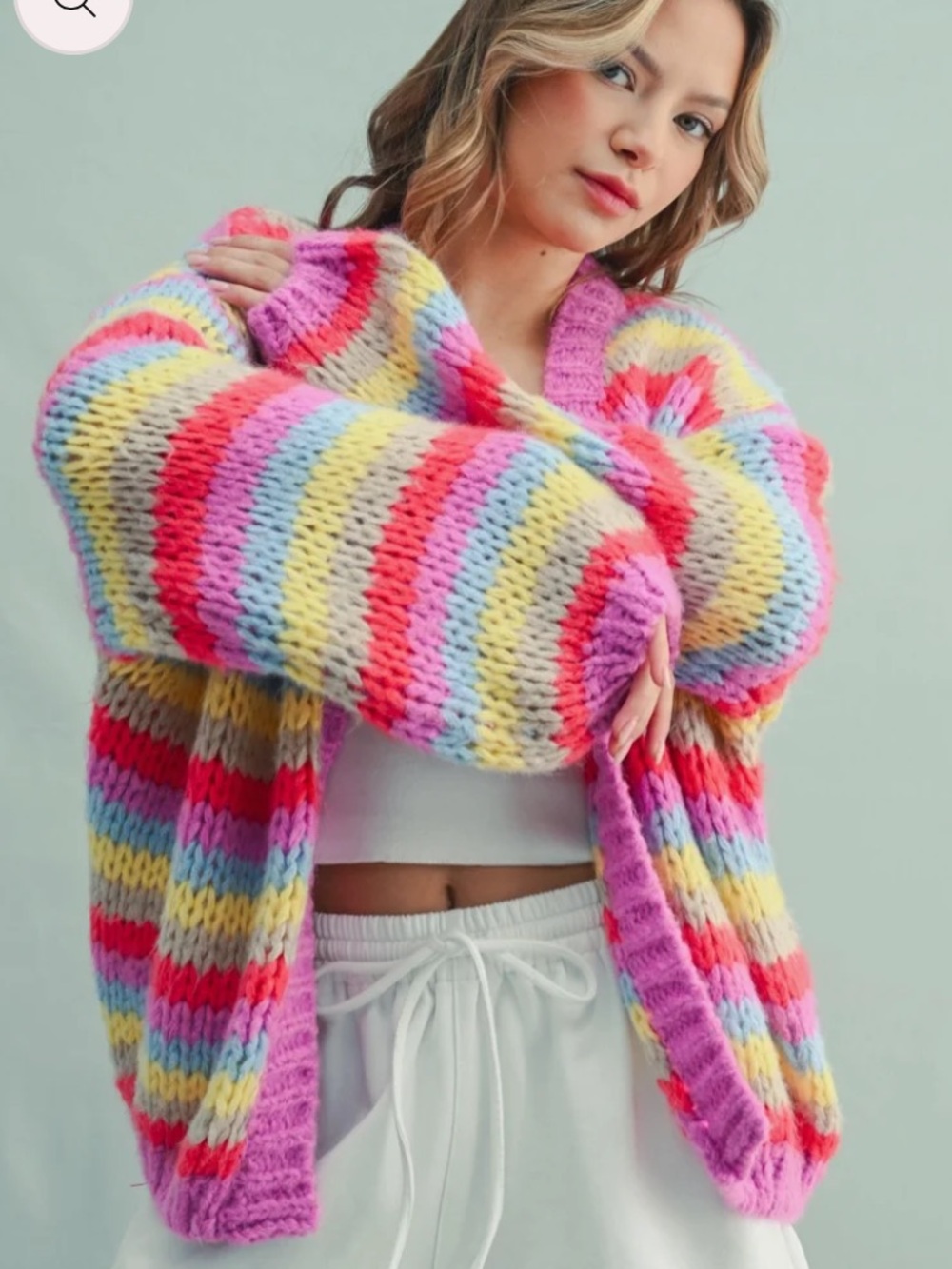 BRIGHTER DAYS CHUNKY KNIT CARDIGAN! Boutique quality!! NWT! M